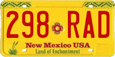 NM license plate 298RAD