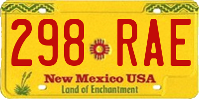 NM license plate 298RAE