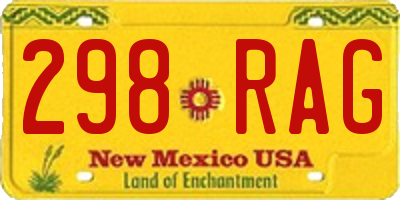 NM license plate 298RAG