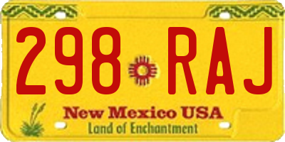 NM license plate 298RAJ