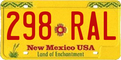 NM license plate 298RAL