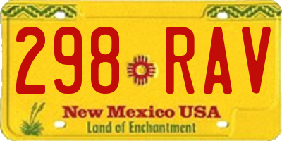 NM license plate 298RAV