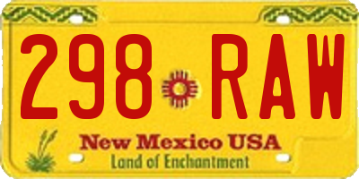 NM license plate 298RAW