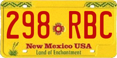 NM license plate 298RBC