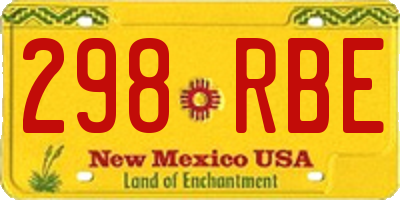 NM license plate 298RBE