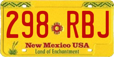 NM license plate 298RBJ