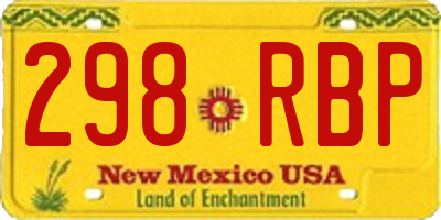 NM license plate 298RBP