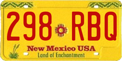 NM license plate 298RBQ