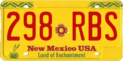 NM license plate 298RBS