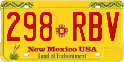 NM license plate 298RBV