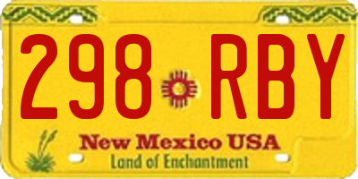 NM license plate 298RBY
