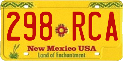 NM license plate 298RCA