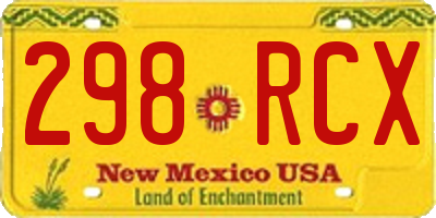 NM license plate 298RCX