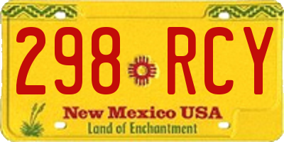 NM license plate 298RCY