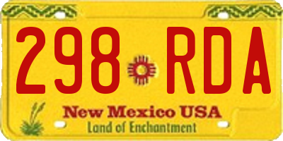 NM license plate 298RDA