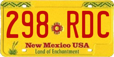 NM license plate 298RDC