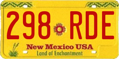 NM license plate 298RDE