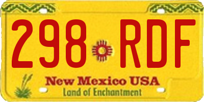 NM license plate 298RDF