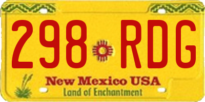 NM license plate 298RDG