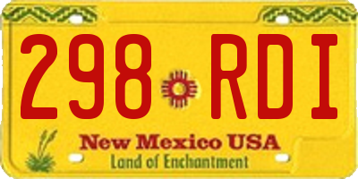 NM license plate 298RDI