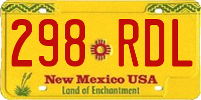 NM license plate 298RDL