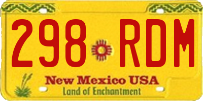 NM license plate 298RDM
