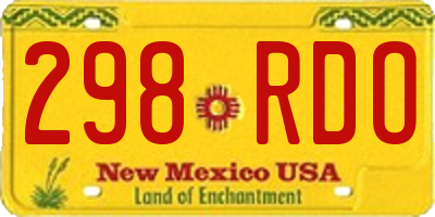 NM license plate 298RDO