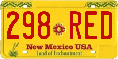 NM license plate 298RED