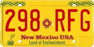 NM license plate 298RFG