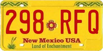 NM license plate 298RFQ