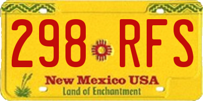 NM license plate 298RFS