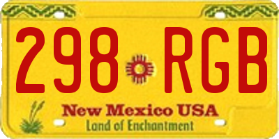 NM license plate 298RGB