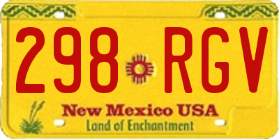 NM license plate 298RGV