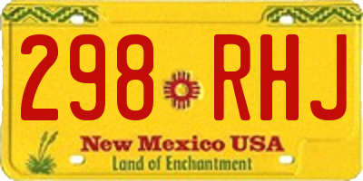 NM license plate 298RHJ
