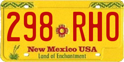 NM license plate 298RHO