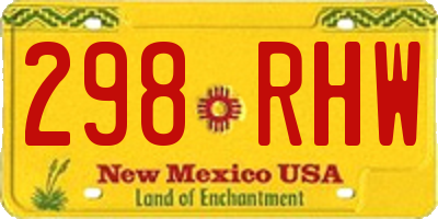 NM license plate 298RHW