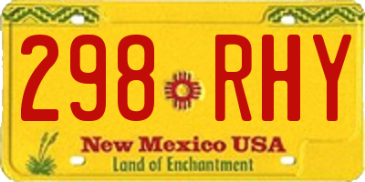 NM license plate 298RHY
