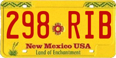 NM license plate 298RIB
