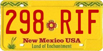 NM license plate 298RIF