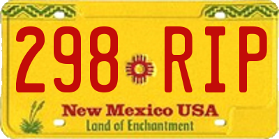 NM license plate 298RIP