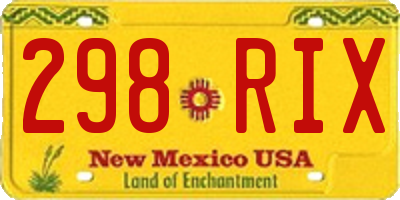 NM license plate 298RIX