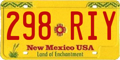 NM license plate 298RIY
