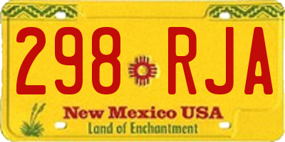 NM license plate 298RJA