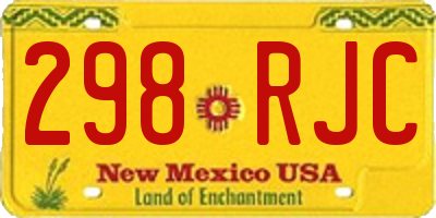 NM license plate 298RJC