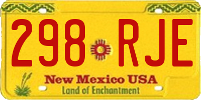 NM license plate 298RJE