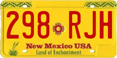 NM license plate 298RJH