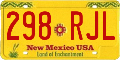 NM license plate 298RJL
