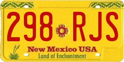 NM license plate 298RJS