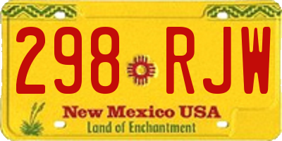 NM license plate 298RJW