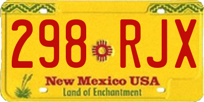 NM license plate 298RJX